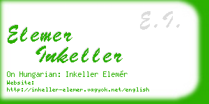 elemer inkeller business card